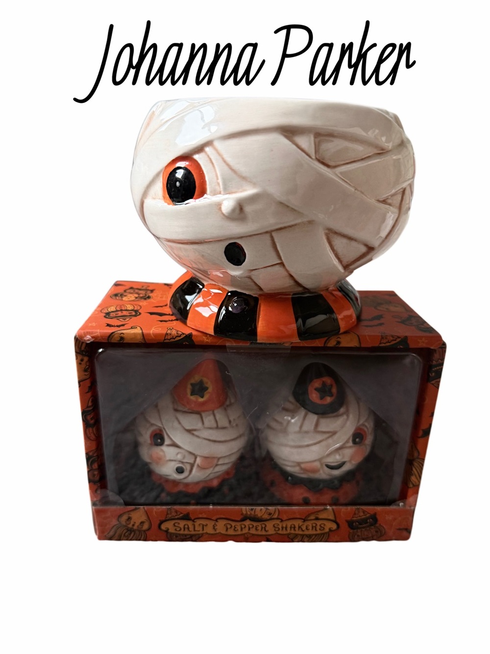 Johanna Parker Mummy candy dish and S&P shakers bundle